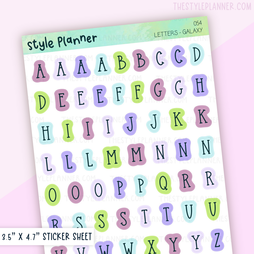 Alphabet Letters (Galaxy) Stickers