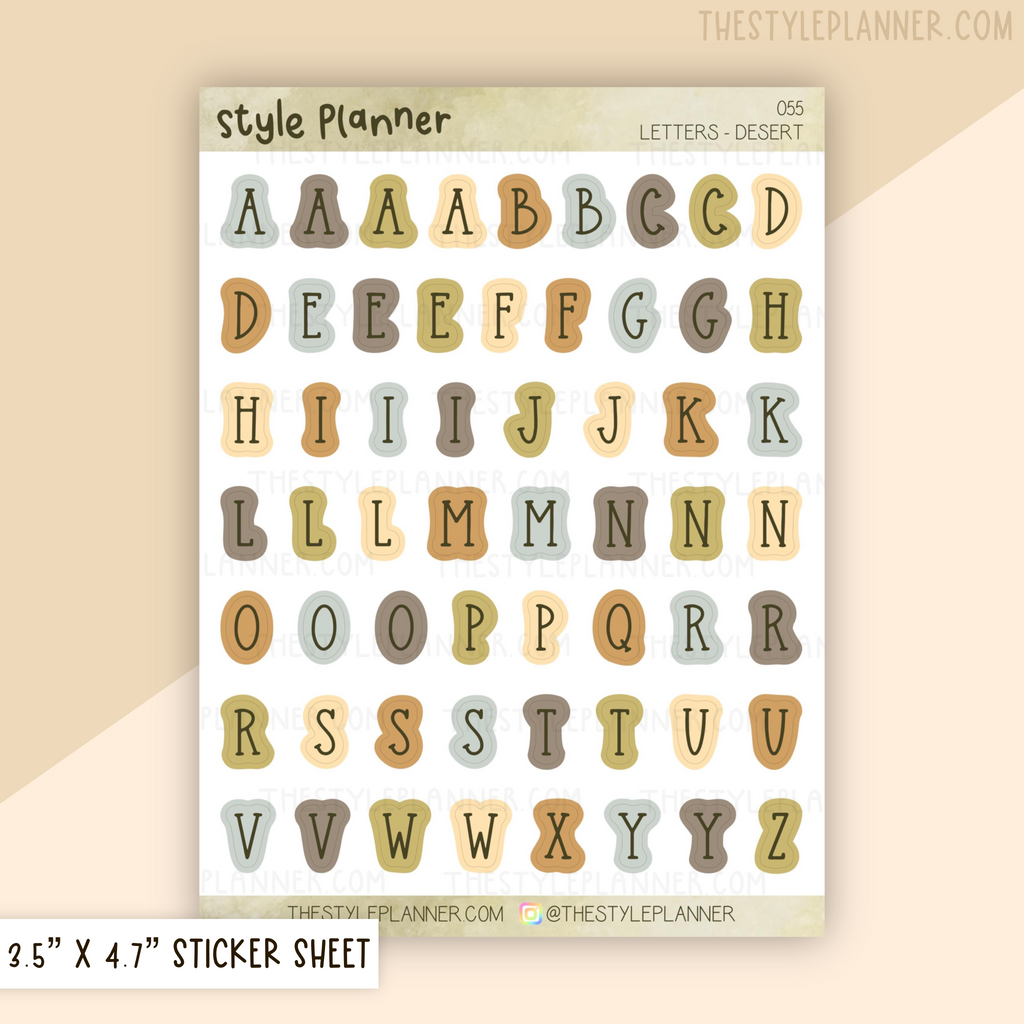 Alphabet Letters (Desert) Stickers