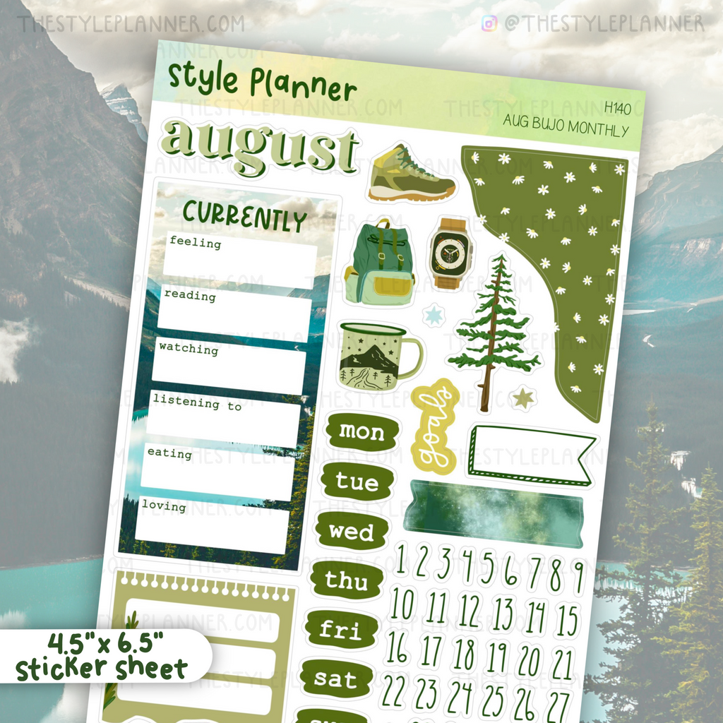 August Bujo Monthly Sticker Kit
