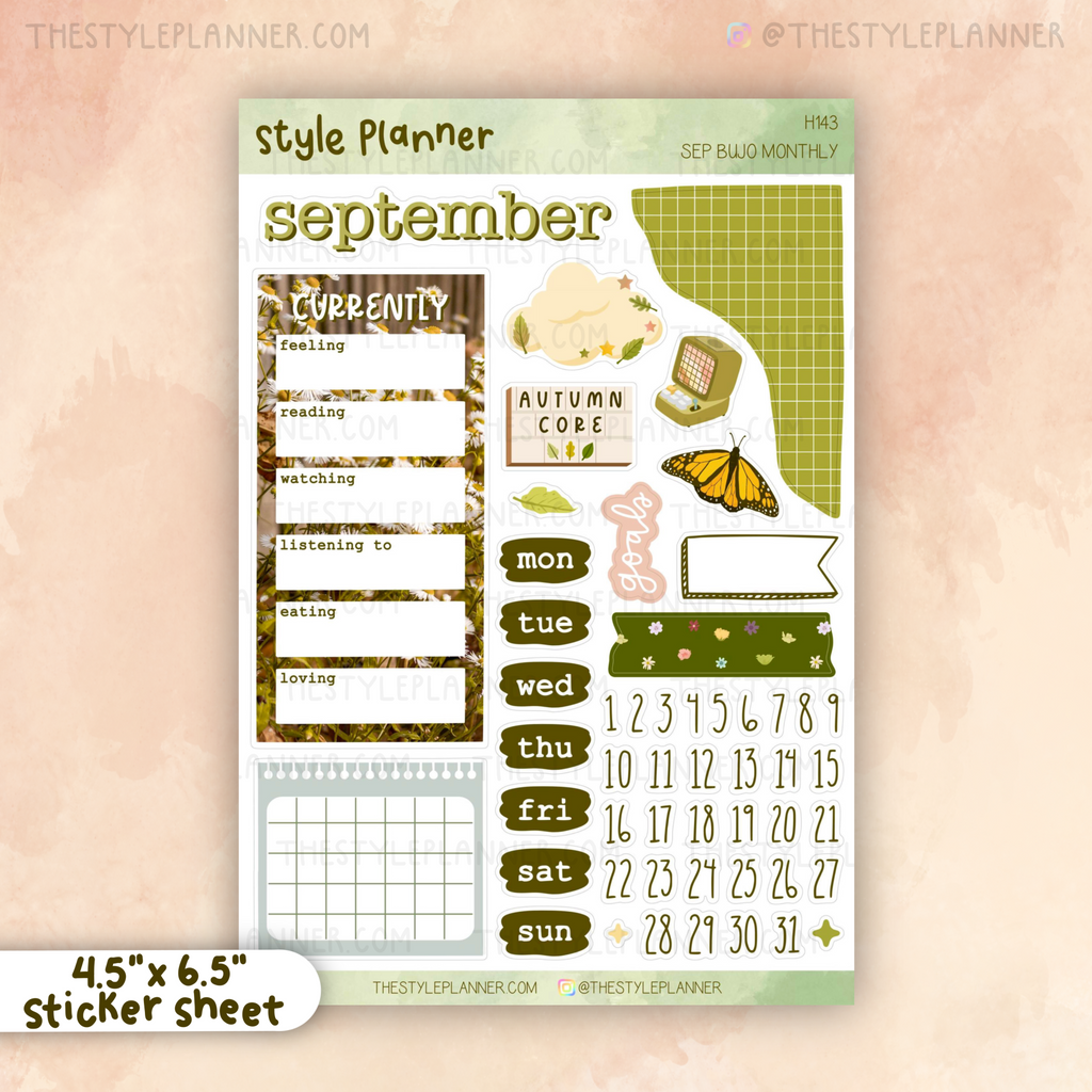 September Bujo Monthly Sticker Kit