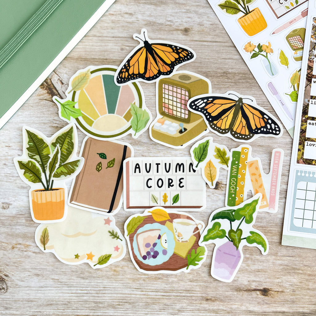Autumncore Die Cut Stickers Set | Clear Matte