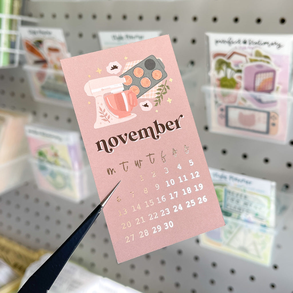 NOVEMBER Monthly Overview Sticker With Rose Gold Foil