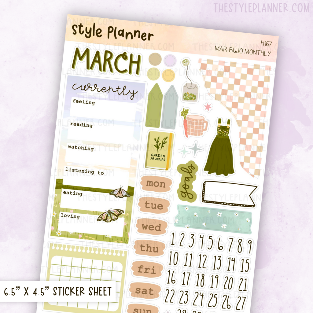 March Bujo Monthly Sticker Kit