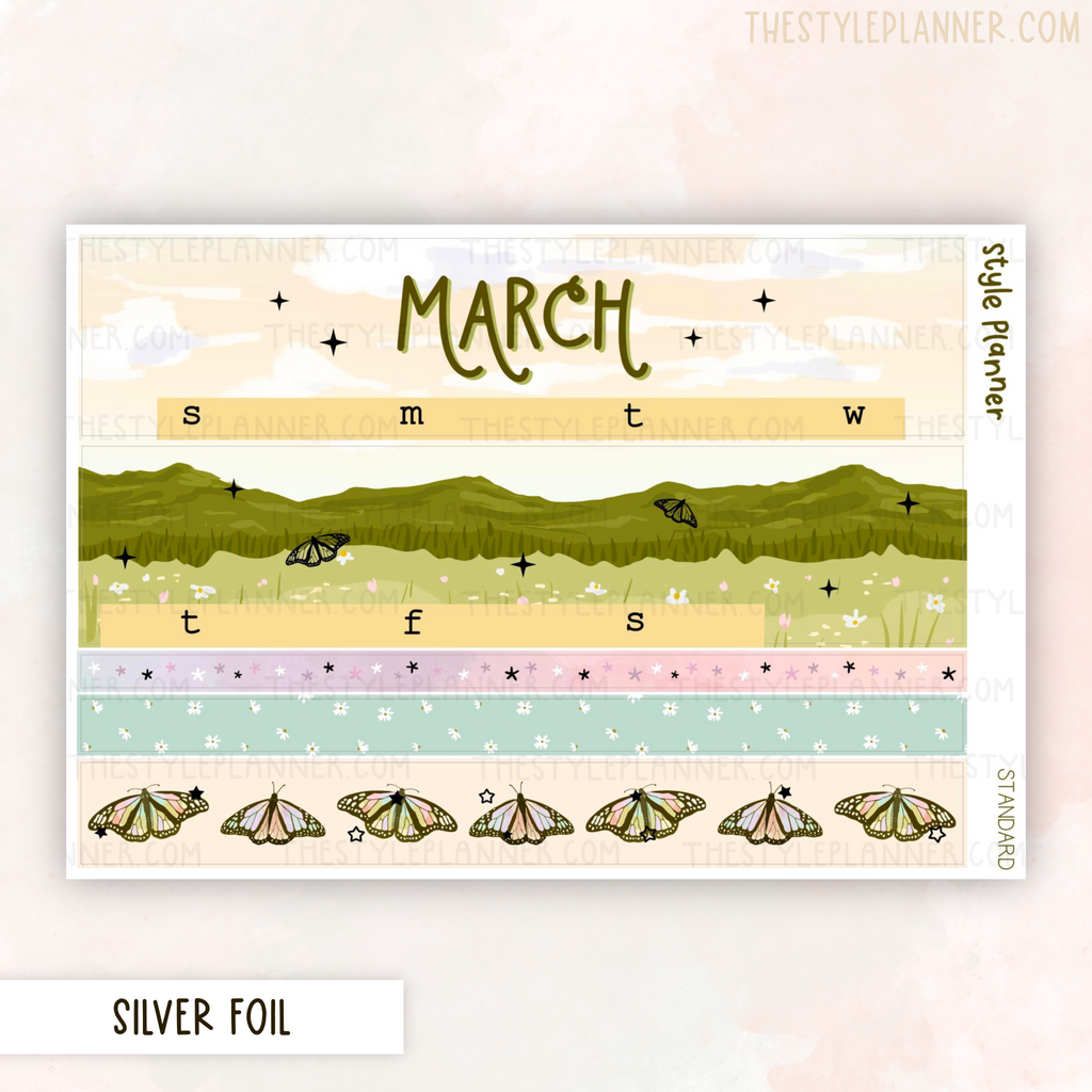 March Standard / HP Monthly Sticker Kit With Silver Foil