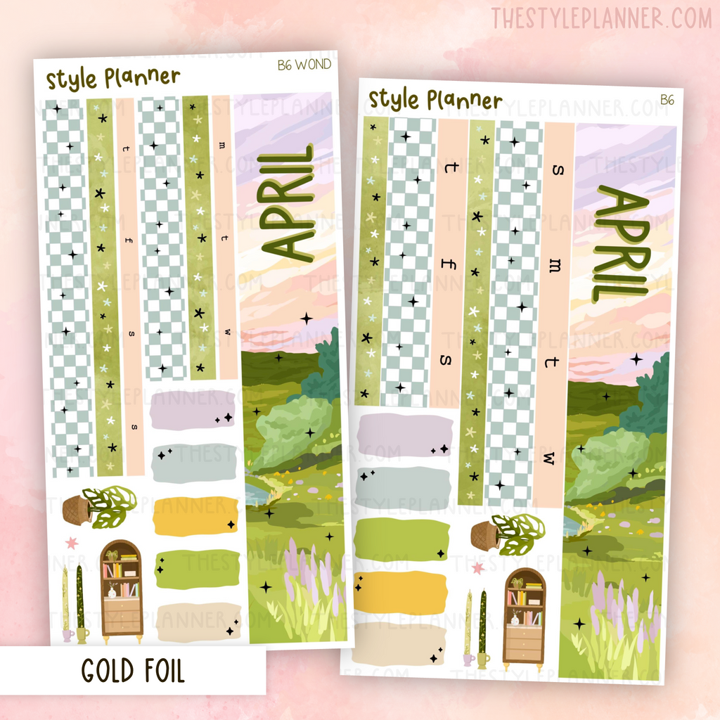 April Monthly Sticker Kit With Gold Foil