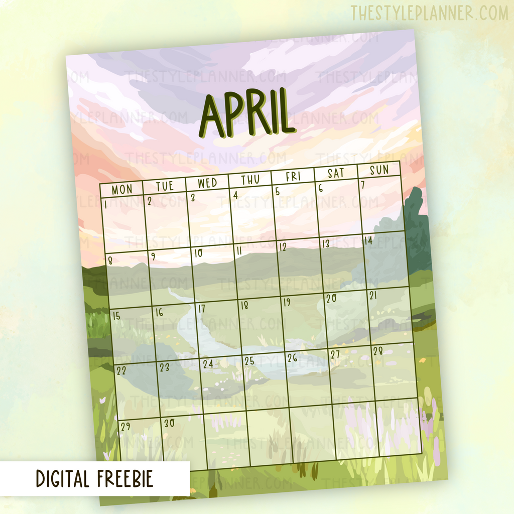 DIGITAL April Calendar | Freebie