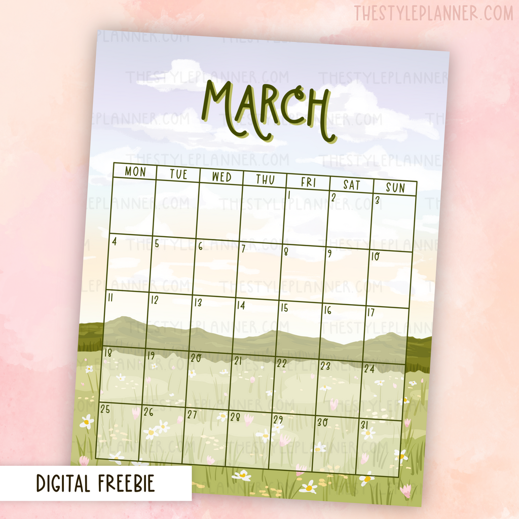 DIGITAL March Calendar | Freebie