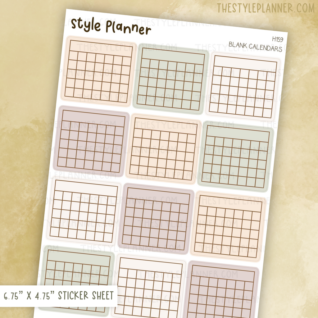 Blank Calendars Stickers | Soft Nude