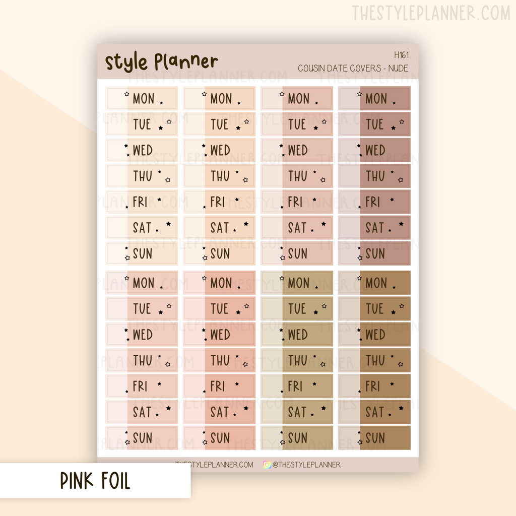 Hobonichi Cousin Date Covers | Nude With Pink Foil