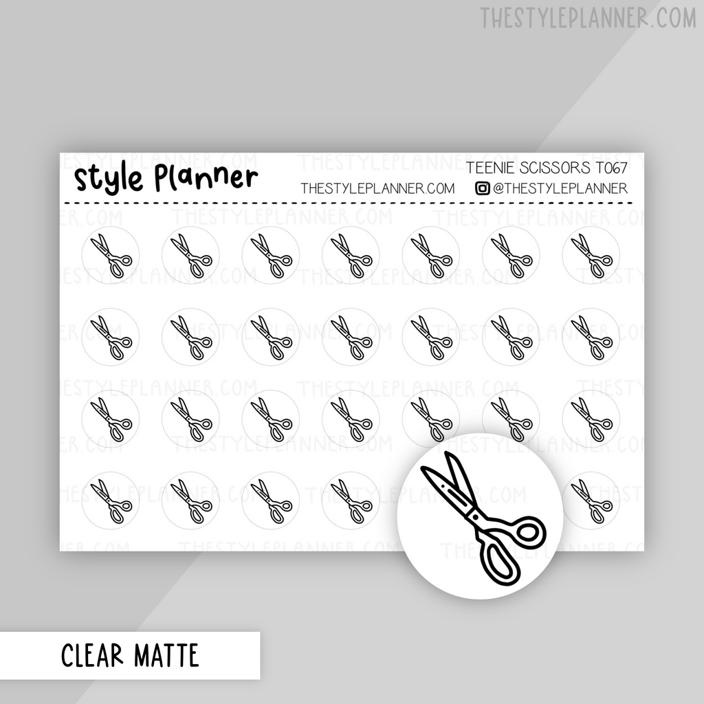Teenie Scissors Stickers | Clear Matte
