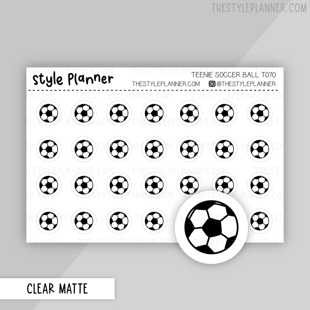 Teenie Soccer Ball Stickers | Clear Matte
