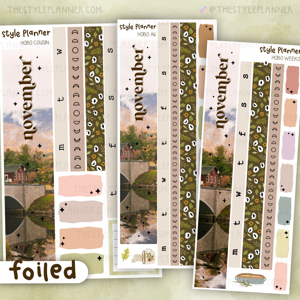 NOVEMBER Monthly Sticker Kit (11 Sizes) With Rose Gold Foil