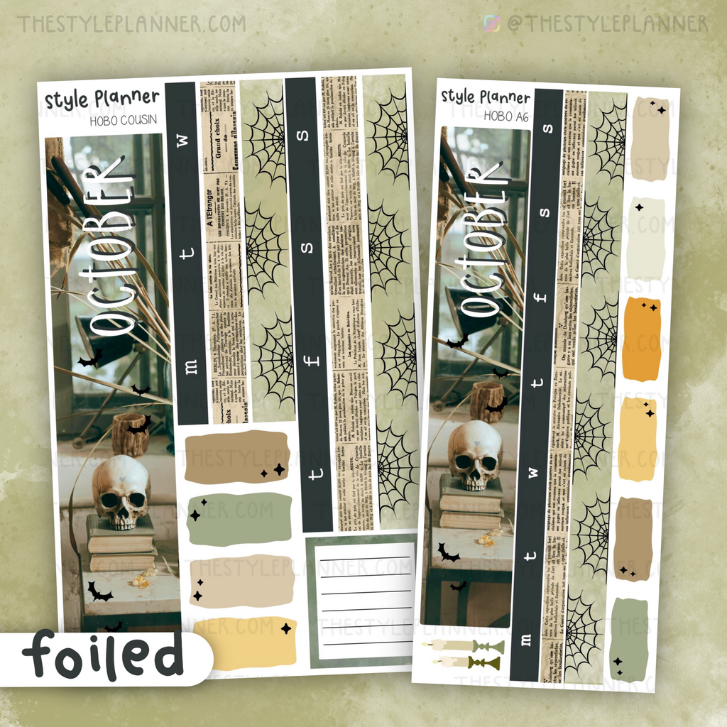 OCTOBER Monthly Sticker Kit (14 Sizes) With Soft Gold Foil
