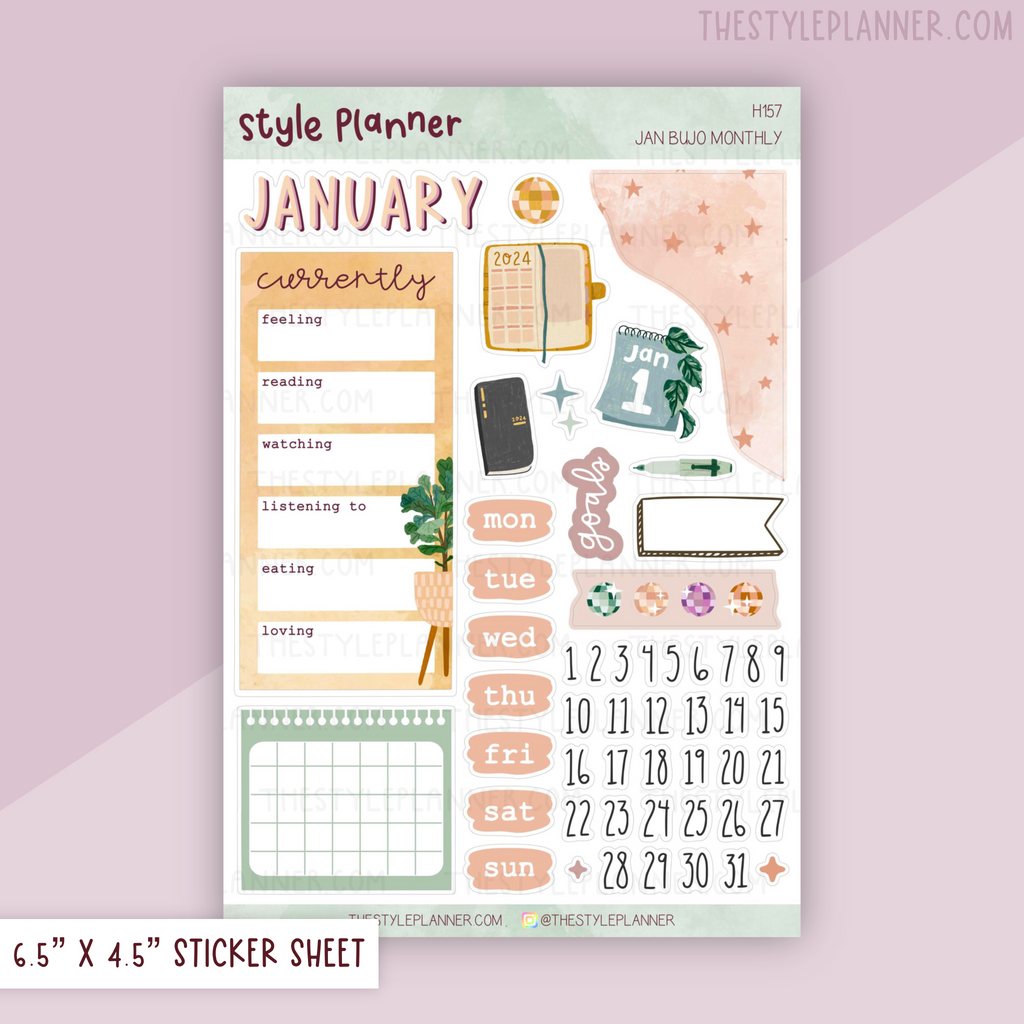 January Bujo Monthly Sticker Kit