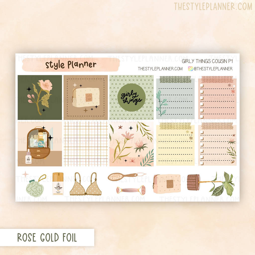 Girly Things Hobo Cousin Weekly Kit With Rose Gold Foil