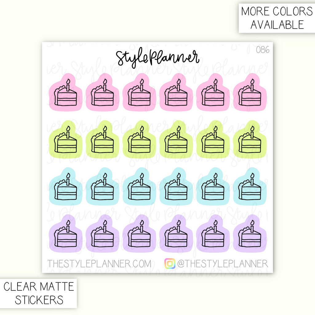 Cake Clear Matte Stickers