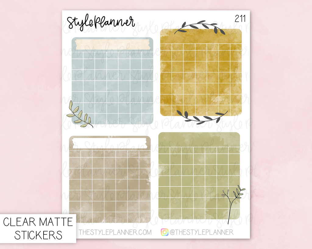 Autumn Journal Monthly Overview | Clear Matte Stickers