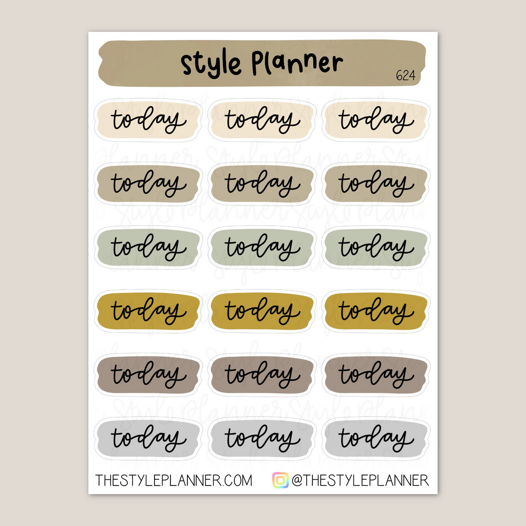 Today Script Neutral Swatch Stickers | Clear Matte