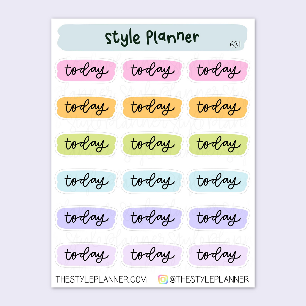 Today Script Pastel Swatch Stickers | Clear Matte