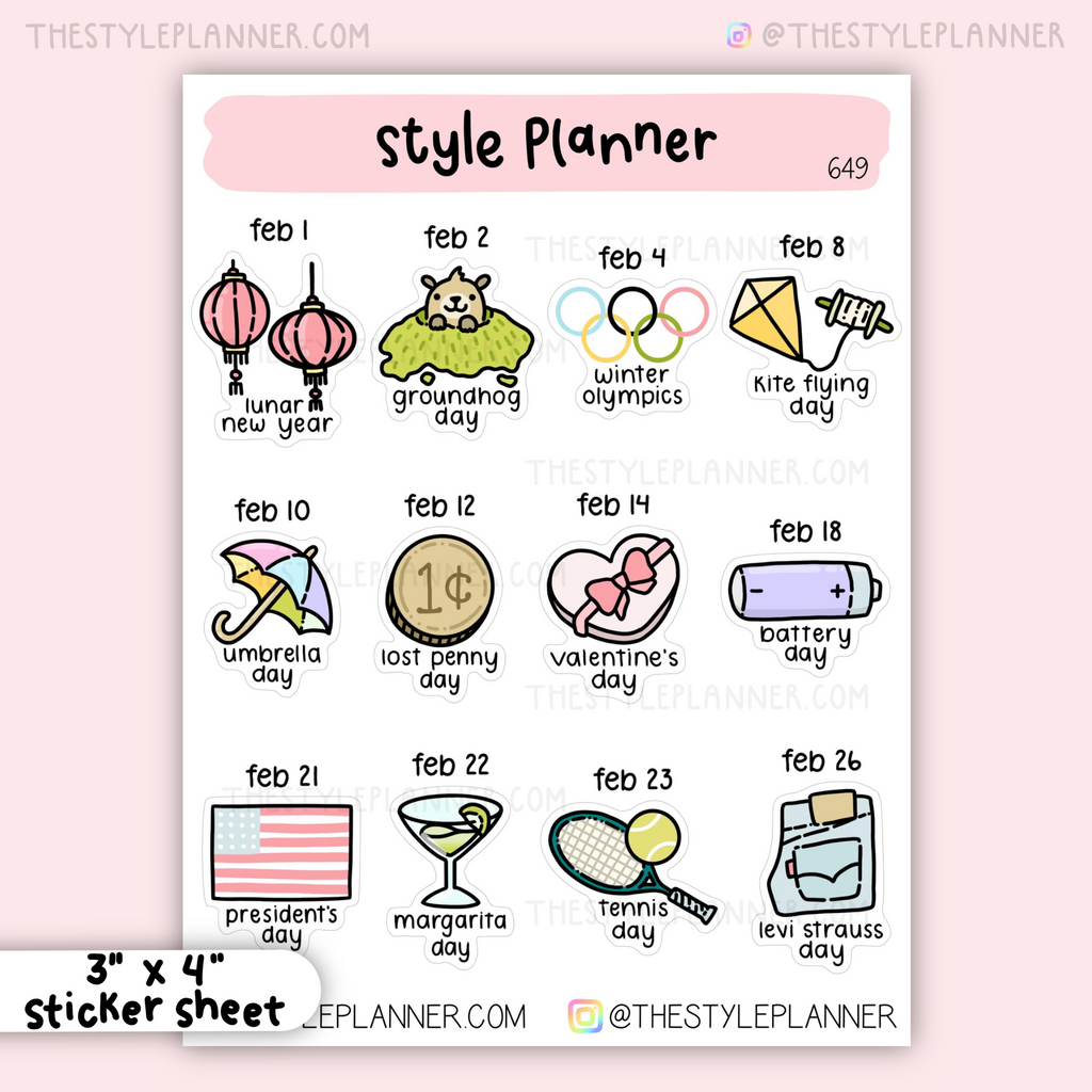 STICKER SHEETS, HOLIDAY PLANNER STICKERS V4