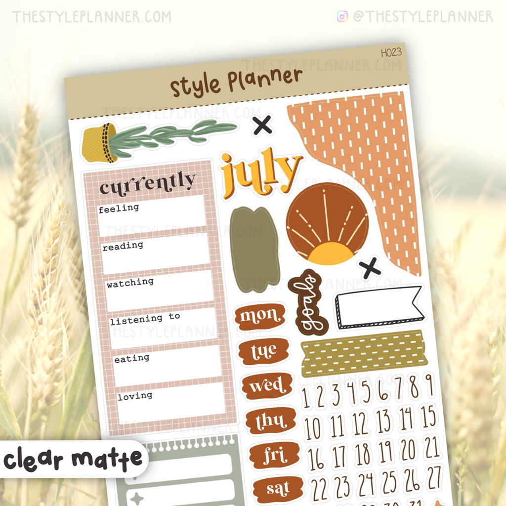 July Bujo Monthly Sticker Kit