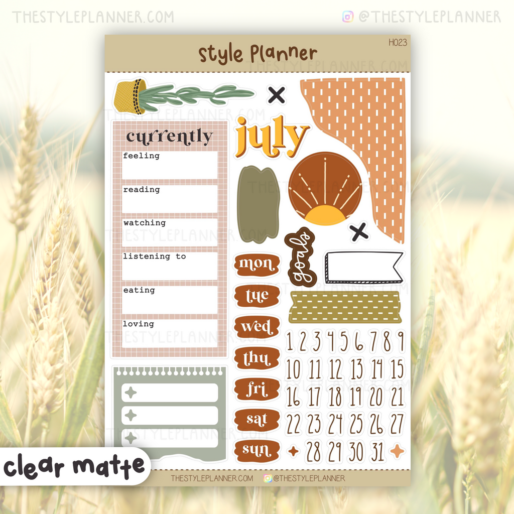 July Bujo Monthly Sticker Kit (2022)