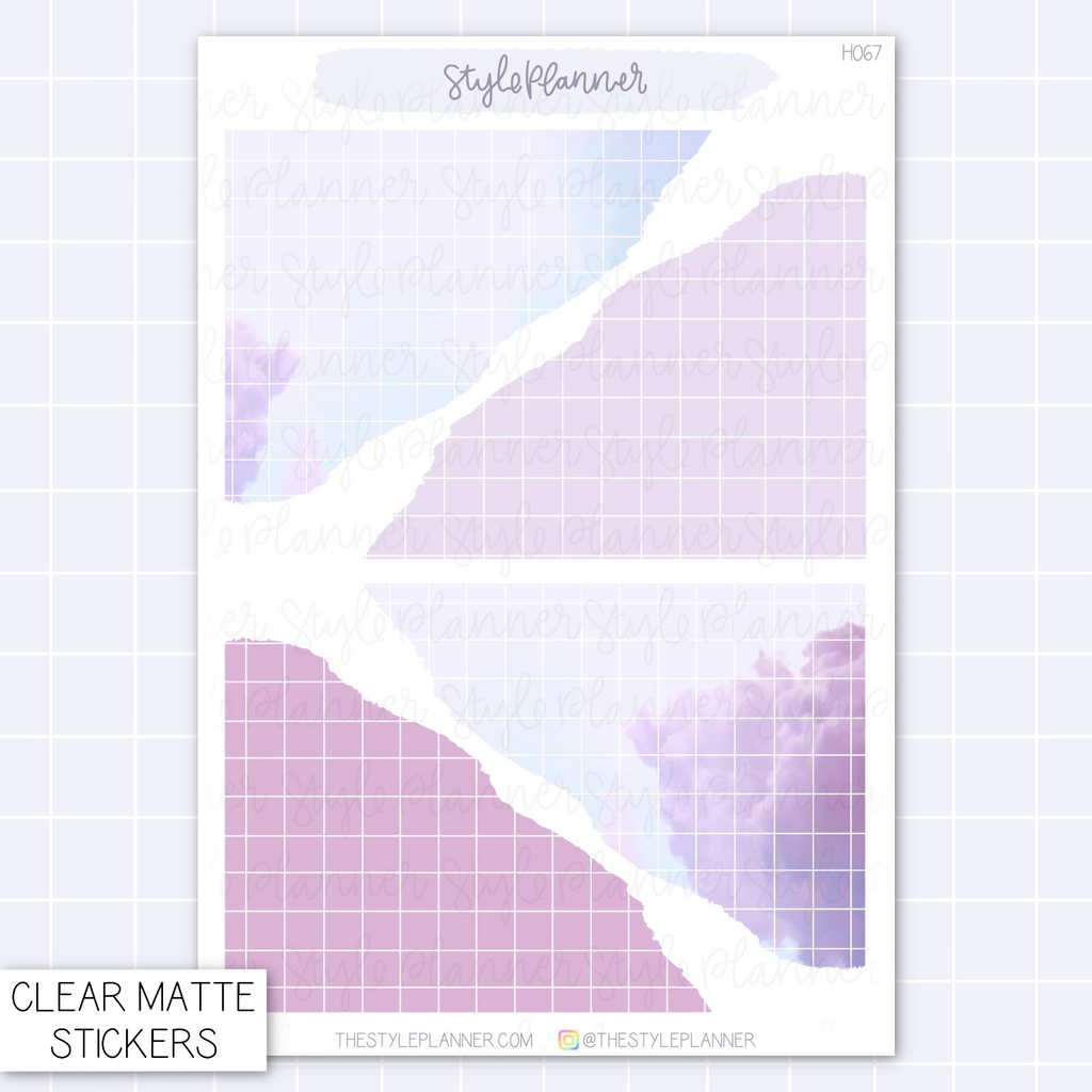 In the Clouds Faux Torn Paper | Clear Matte Stickers