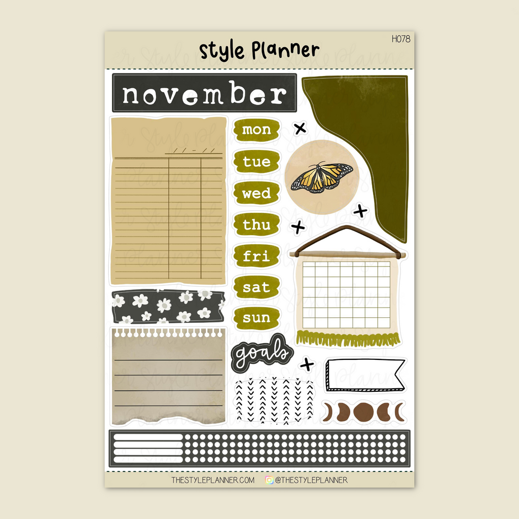 November Journaling Monthly Sticker Kit (2021)