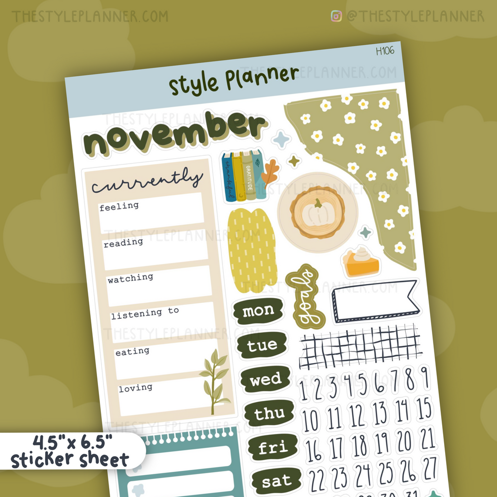 November Bujo Monthly Sticker Kit (2022)
