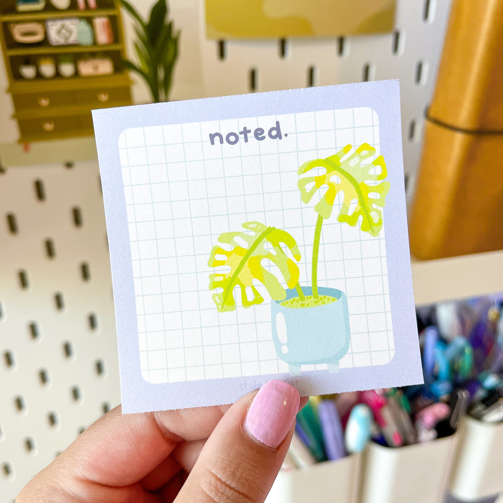 Noted Monstera Plant Memo Pad | 3x3