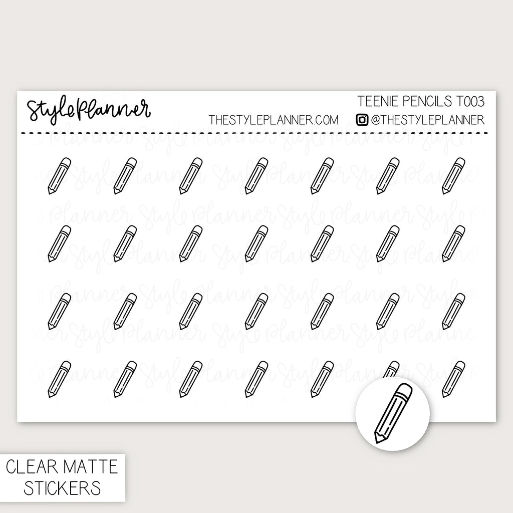 Teenie Pencils | Minimal Clear Matte Stickers