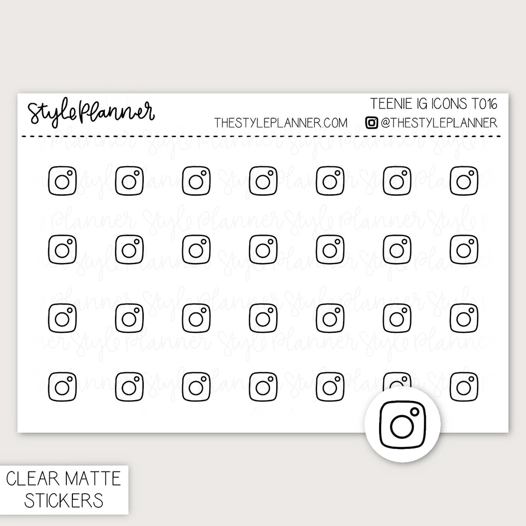 Teenie IG Icons | Minimal Clear Matte Stickers