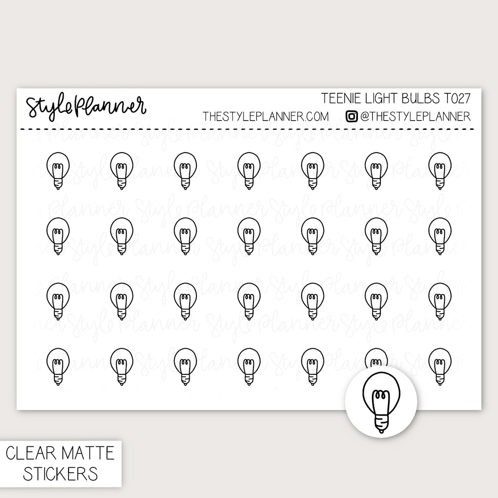 Teenie Lightbulbs | Minimal Clear Matte Stickers