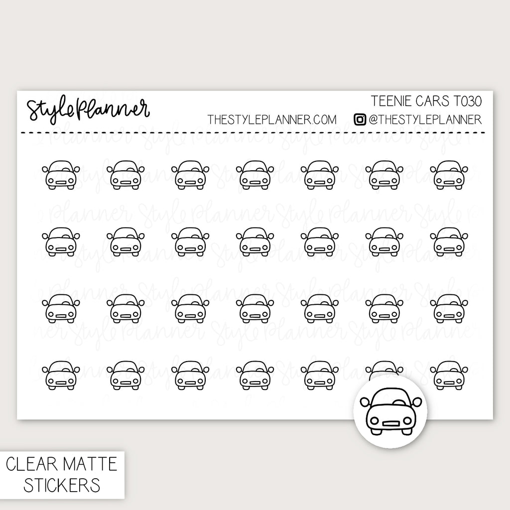 Teenie Cars | Minimal Clear Matte Stickers