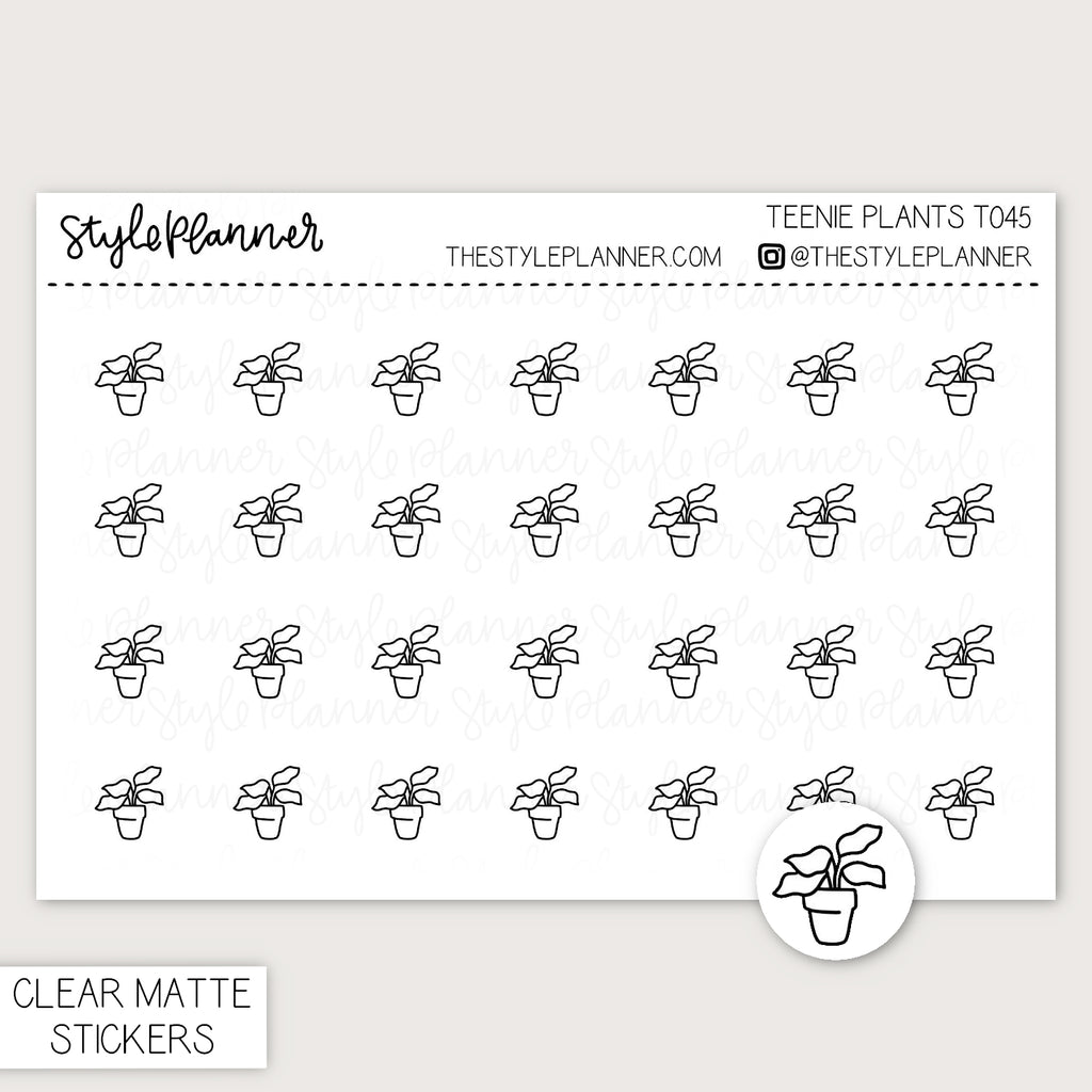 Teenie Plants | Minimal Clear Matte Stickers