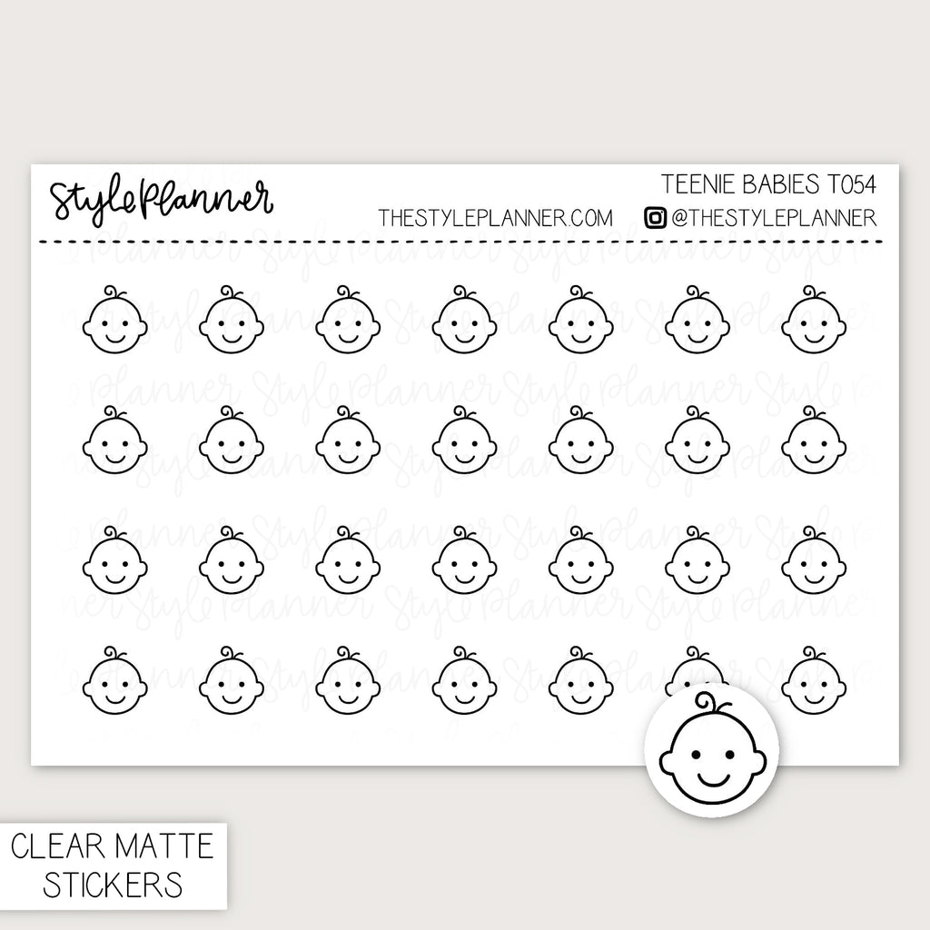 Teenie Babies | Minimal Clear Matte Stickers