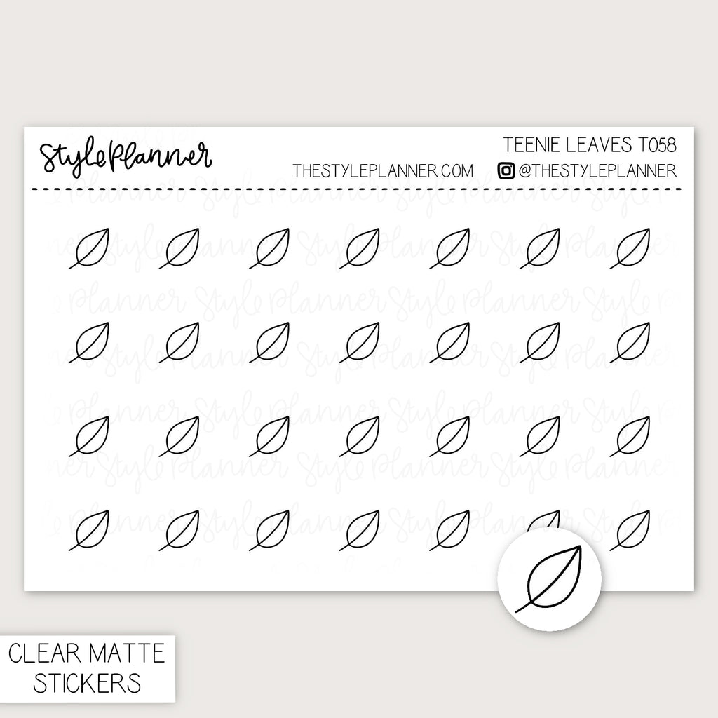 Teenie Leaves | Minimal Clear Matte Stickers