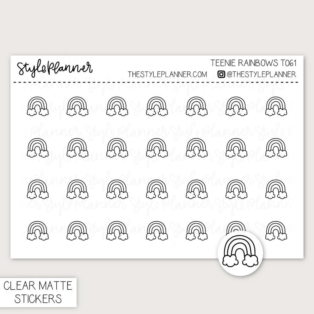 Teenie Rainbows | Minimal Clear Matte Stickers