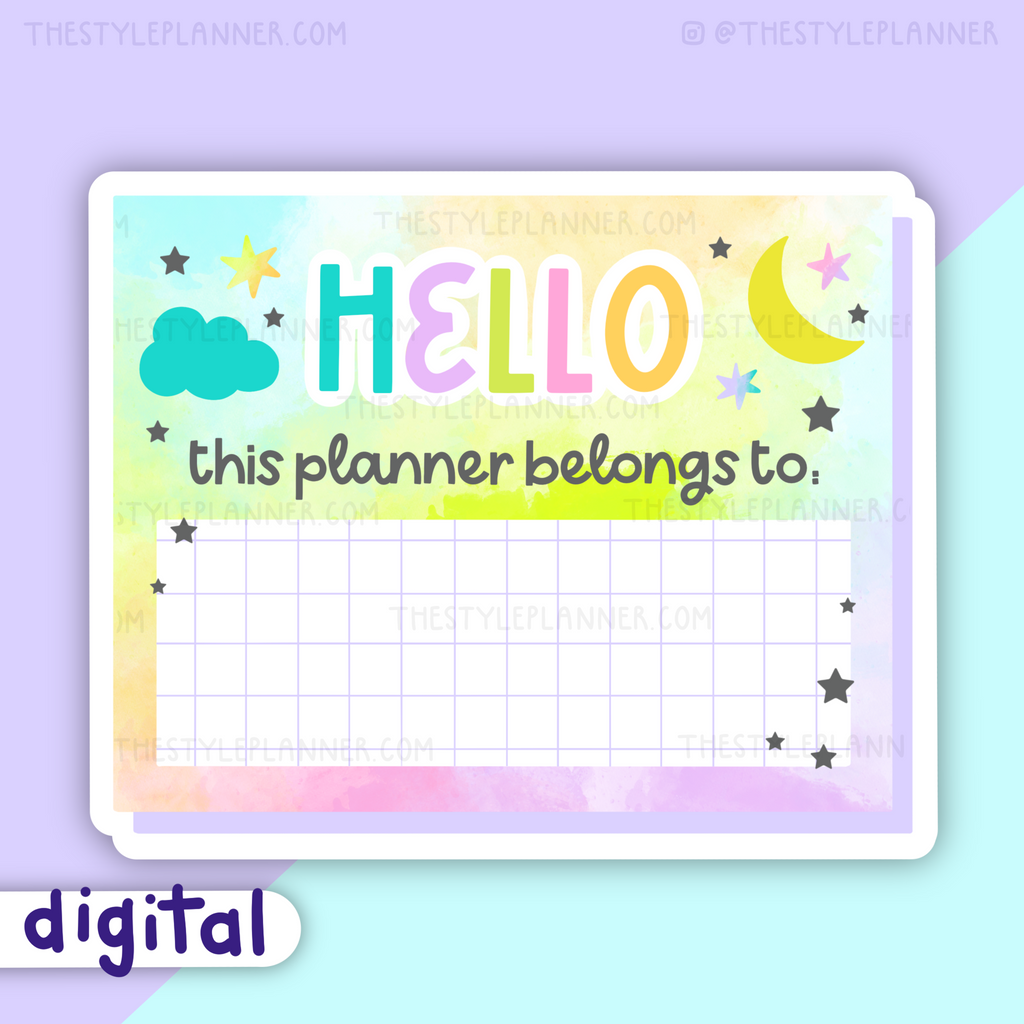 DIGITAL Hello This Planner Belongs To (Pastel)