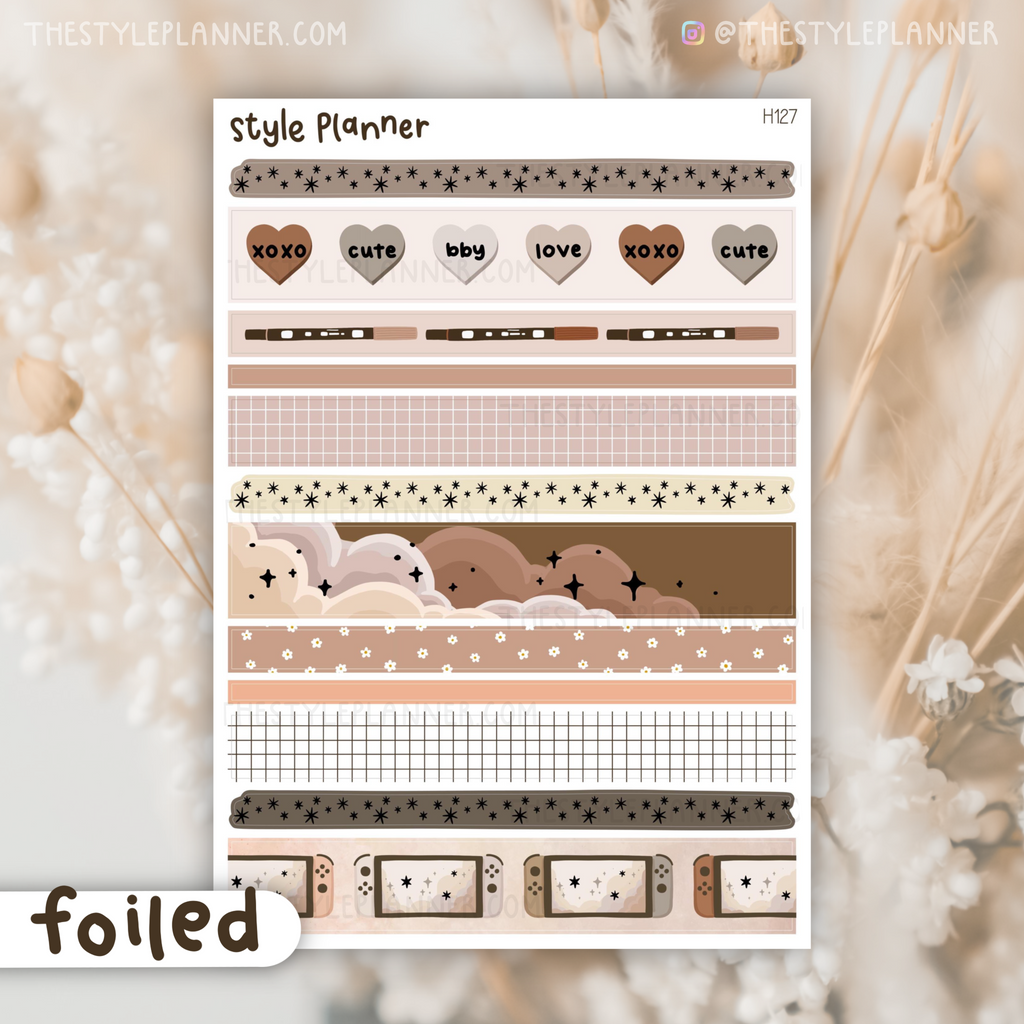 Self Love B6 Washi Stickers With Rose Gold Foil