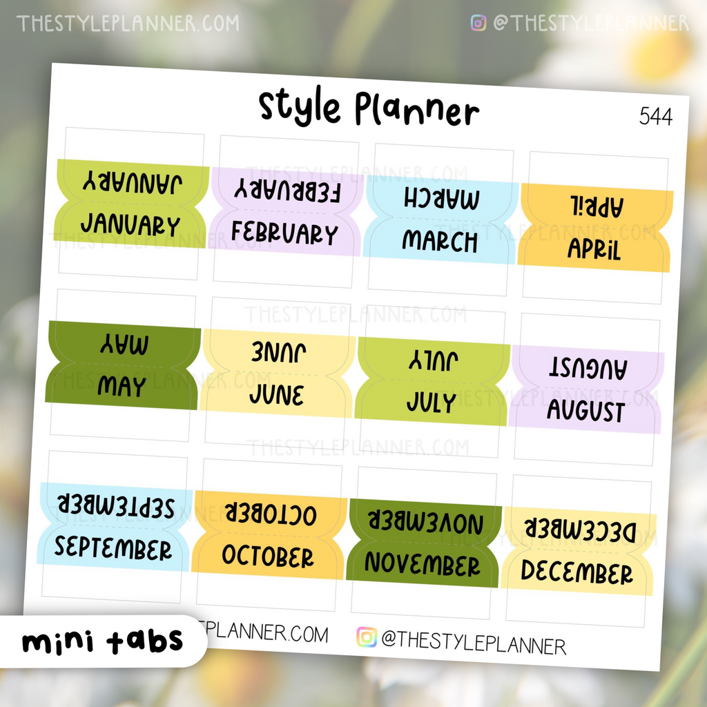 Fresh Floral Mini Monthly Tabs | Stickers