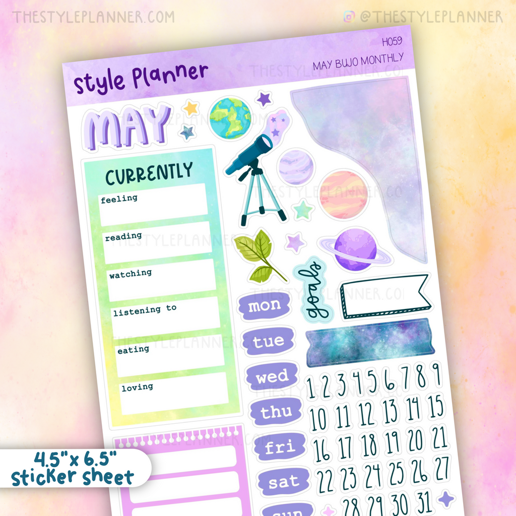 Printable MAY Planner Stickers Kit Happy Planner MAY Monthly