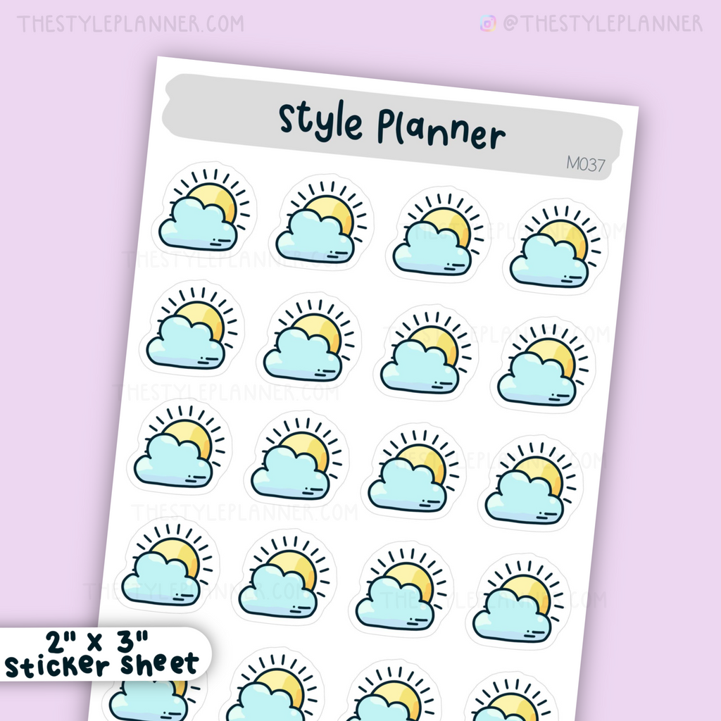 Mini Partly Sunny Cloudy Stickers