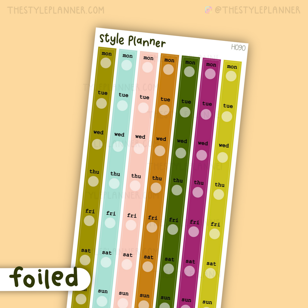 Hobo Weeks Date Cover Strips | Cozy Autumn With Gold Foil