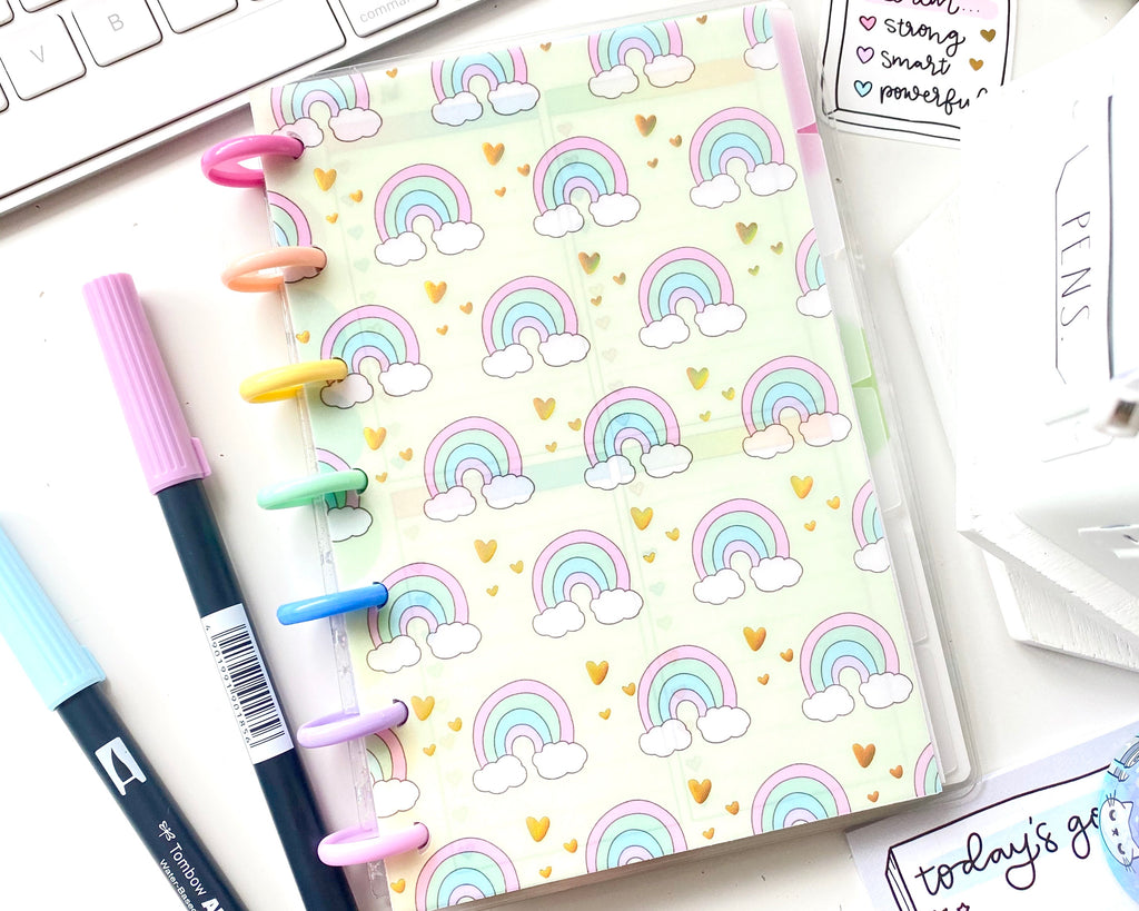 Cute Rainbows Vellum Paper With Gold Holo Foil