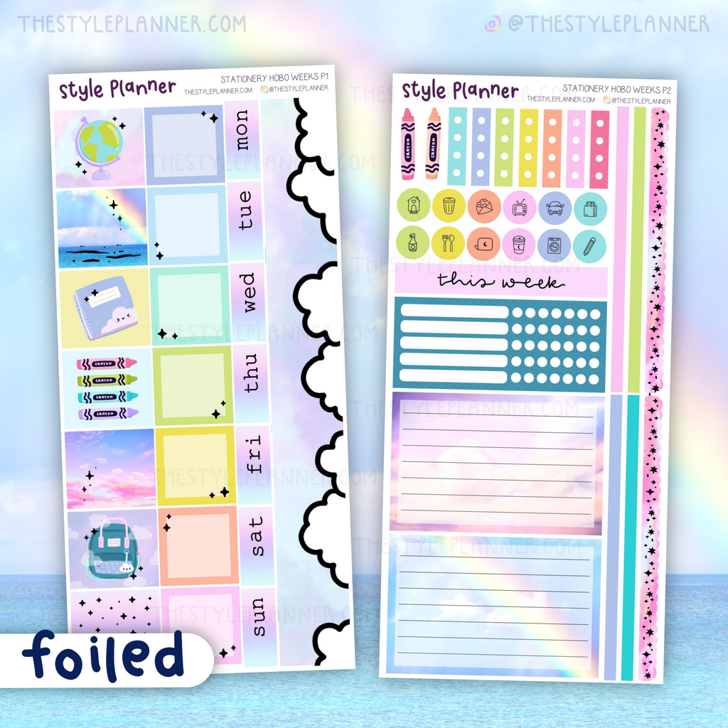 Stationery Hobo Weeks Weekly Sticker Kit With Holo Foil