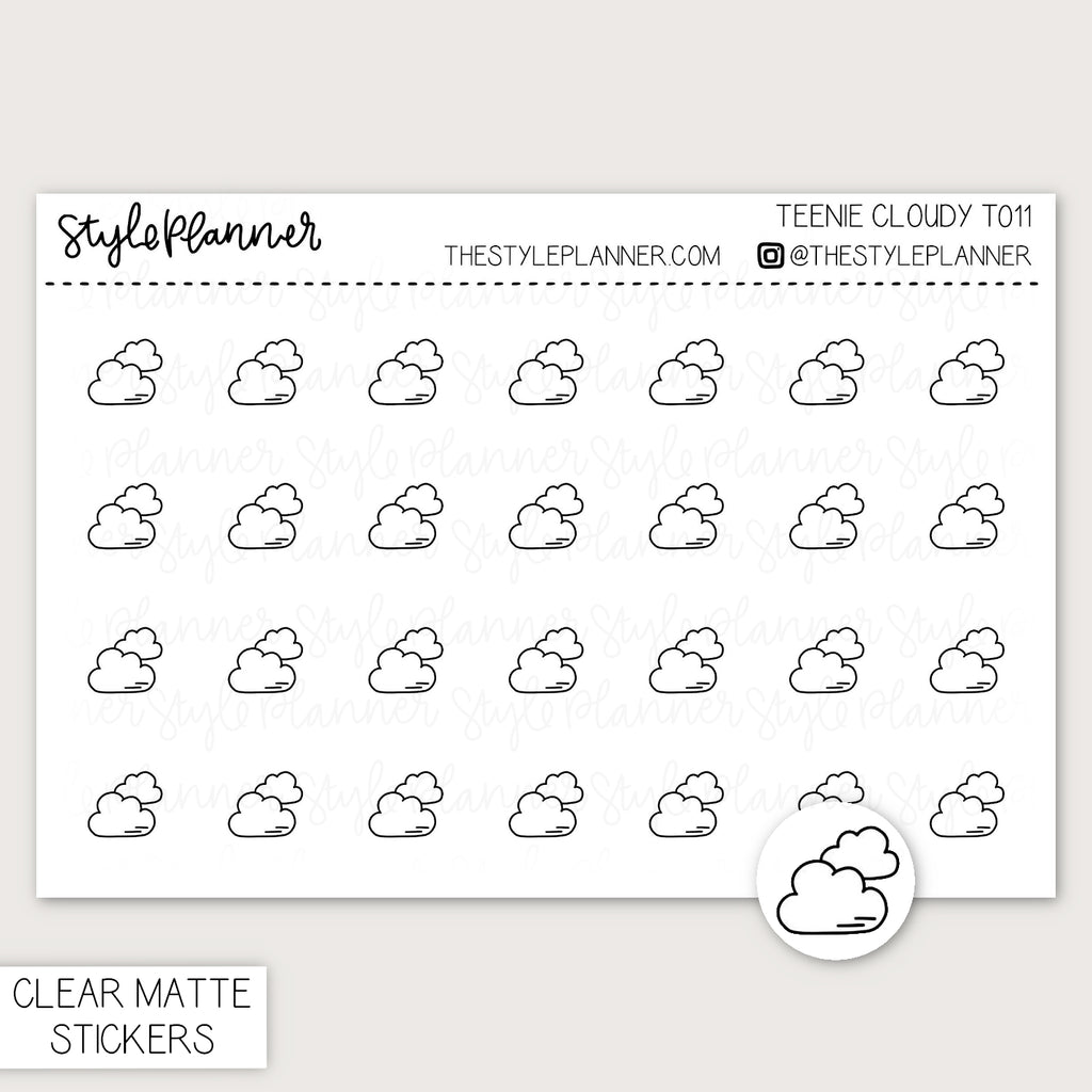 Teenie Clouds | Minimal Clear Matte Stickers