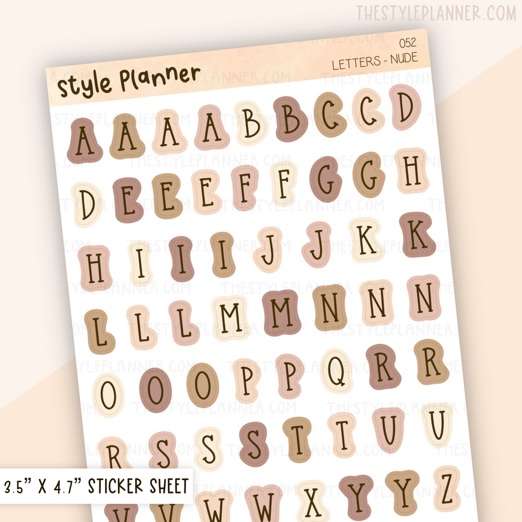 Alphabet Letters (Nude) Stickers