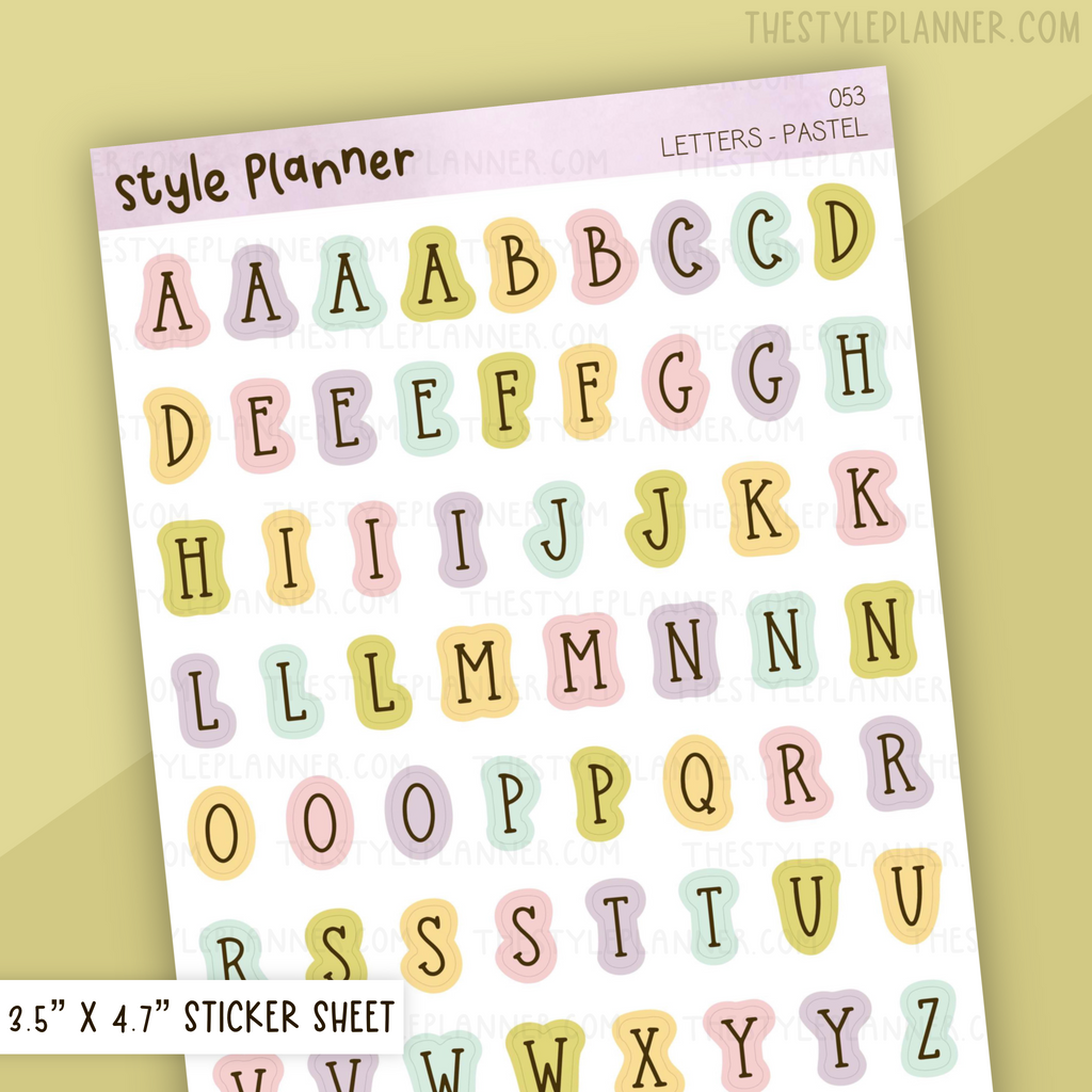 Alphabet Letters (Pastel) Stickers