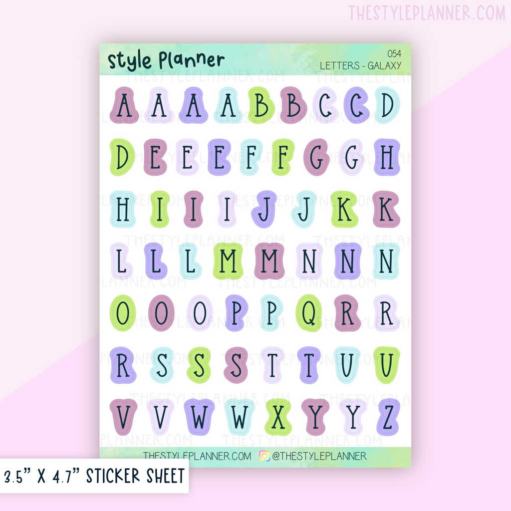 Alphabet Letters (Galaxy) Stickers